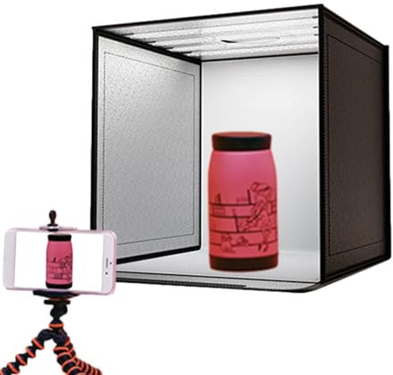 Produktfotobås ljuslåda, produktfotobox, hopfällbart tält med dimbart LED