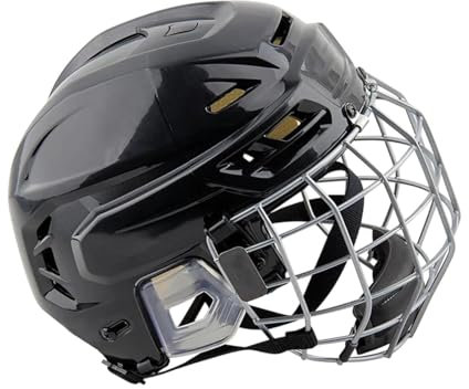 QSTDGVPW Atmungsaktives Eishockeyhelm mit Verstellbaren Funktionen für Die Leistung des Spieltages, S