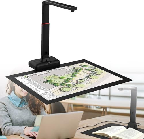 Dokumentskanner, Bokskanner Bärbar Smart A2/A3 Dokumentskanner Dokumentkamera med Auto Flatten Curve Tech