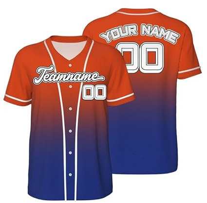 Personalised American Football Shirt Baseball Jersey for Men Women Youth Custom Design Your Name Number TeamName Logo Oversized top Customise Breathable Sports Quick Dry T-Shirts