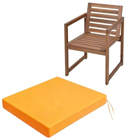 Giural Cojines para Sillas de Terraza, 45x50cm Repelente al Agua, Funda Lavable, Relleno Esponja, Cojines Sillas Terraza con Sujeción, Ideal para Comedor, Terraza, Jardín u Oficina, Amarillo