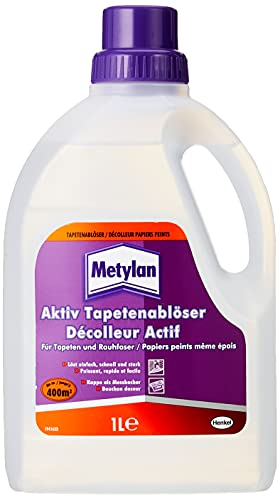 Metylan Tapetenablöser Aktiv-Konzentrat, löst schnell und problemlos alle Tapeten, Raufasertapeten & Kleisterreste hochergiebiger, leicht dosierbarer Tapetenentferner, 1x1l