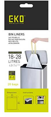 EKO Sacchetti per la spazzatura da 18-30 litri, resistenti, per bidoni multiscomparto, a tenuta stagna e antistrappo, per rifiuti e riciclaggio, sacchetti per rifiuti alimentari non profumati, 20