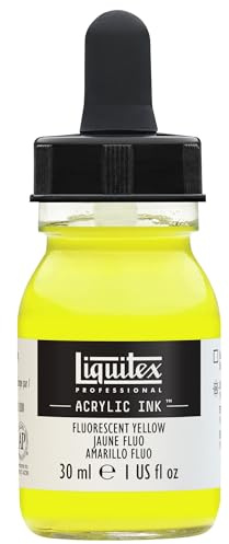 Liquitex 4260981 flüssige Professional Acrylfarben - Ink, Tusche, 30 ml, hochpigmentierte Airbrushfarbe, Fluo Gelb