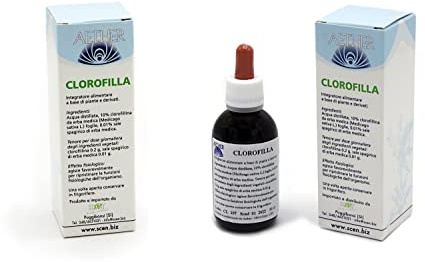 SCEN – Clorofilla Liquida SENZA Alcol, Estratto Vegetale Puro, 50 ml – Naturale, Vegan, Made in Italy – Confezione da 2