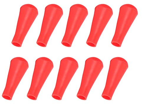 10 Piezas de Punta de Flecha de Goma, Punta Ancha de Goma Blanda para Exteriores, Material de Goma Flexible para Eje de Fibra de Vidrio, Eje de Carbono(Rojo, 8 mm)