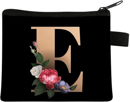 FAVORTALK Coin Pouch Letters for Women Men Handmade Cotton Coin Purse Friendly Fashion Wallet with Zipper Blakc Zipper Coin Pouch for Women Ladies,13607 (E)