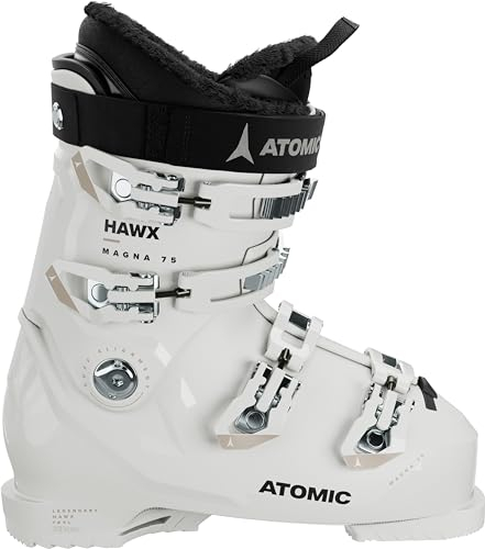 ATOMIC HAWX Magna 75W Skischuhe - Alpin-Skischuh für Damen in Weiß/Schwarz - 102mm breite Passform - Stabile Prolite Konstruktion - Memory Fit für präzisen Sitz
