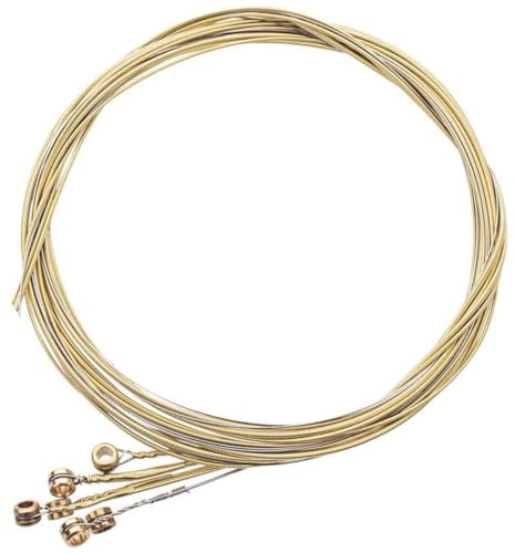 Msagkah Gitarrensaiten, 1 Set mit 6 Stück Gitarrensaiten für Akustikgitarre | Langlebig, gute Klangqualität, Ersatzsaiten aus Edelstahl für Akustikgitarre (Messing)