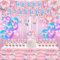 FAMINESS Birthday Party Decorations Set Include Banner Backdrop Balloons Hanging Swirls Cake Cupcake Toppers Tablecloth for Girls Angel Party Decorations
