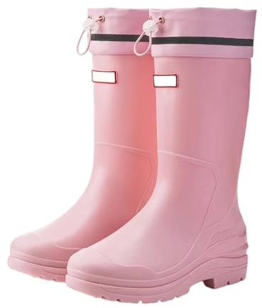 Generisch Bottes en caoutchouc antidérapantes pour femme - Tige large - Bottes pieds nus - Bottes de jardin imperméables - Chaussures d'équitation