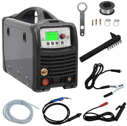 Ordellia MIG MMA Lift WIG svetsmaskin 200 A, inverter med synergifunktion för stål och rostfritt stål, 230 V, 3-i-1-enhet för verkstad, garage, byggarbetsplats, reparation och metallarbete