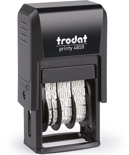 Tampon dateur Trodat Printy 4850L8 SAISI LE - Encrage automatique rechargeable - Encre de couleur bleu et rouge - Empreinte nette - Format de l’impression 25 x 11 mm