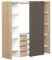 Symbiosis 4320 x 0391r00 Kleiderschrank 2 Spalten und Messerblock mit 4 Schubladen Holz Eiche/weiß/taupe 185,3 x 182 x 50 cm