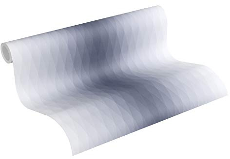 Esprit Vliestapete Evening Shade Tapete in 3D Optik geometrisch 10,05 m x 0,53 m grau blau Made in Germany 366761 36676-1