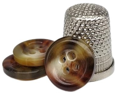 BOTIBOTON - 50 Botones de Camisa, Americana, Abrigo color Crudo, Marrón o Gris - 5 Medidas - Accesorio de costura – Fabricado y Enviado desde España (Marrón, 15 mm)