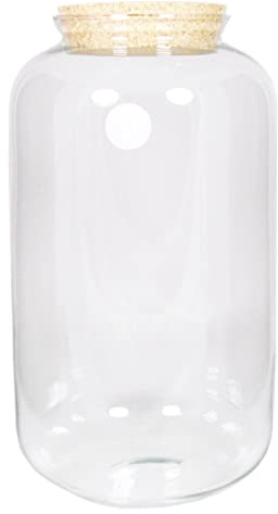 innaGLAS Bocal à provisions ZAJI avec Couvercle en liège, Transparent, 43 cm, Ø 23 cm - Bocal de Conservation