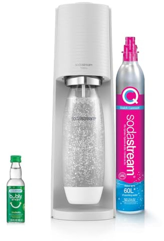 SodaStream Terra Sparkling Water Maker (White) with CO2, DWS Bottle and Bubly Drop