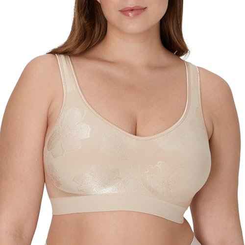 Bali Comfort Revolution DF3488 - Brasier sin Varillas para Mujer, de Cobertura Completa ComfortFlex Fit, Almond Tropic, Large