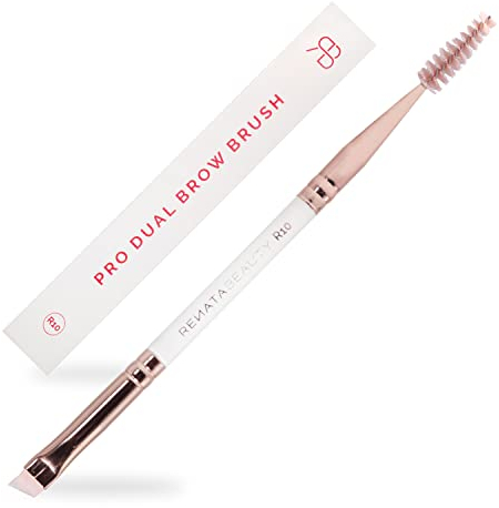 Renata Beauty R10 Pro Dual Augenbrauenpinsel – Professioneller Makeup-Pinsel mit Spoolie-Seite und Pinsel-Seite – Hochpräziser Eyeliner-Pinsel mit Bi-Cell-Spitze – waschbar und langlebig