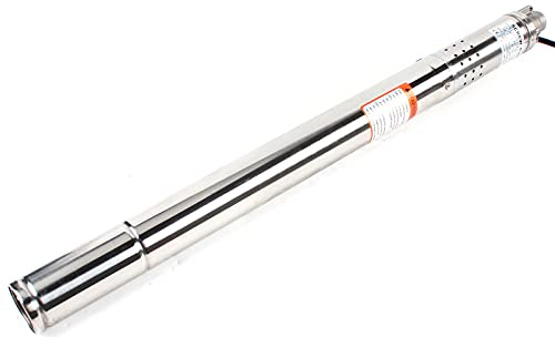 Pompa per pozzi profondi, 2 pollici, portata massima 1000 l/h, 350 W, pompa sommersa max. 55 m, con cavo da 15 m, pompa in acciaio inox