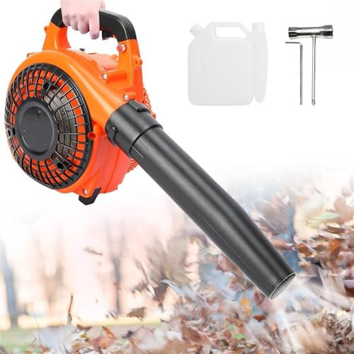OmePS Souffleur de Feuilles à Essence 26 CC, souffleur de Feuilles de Jardin à Essence sans Fil, aspirateur de Jardin Portable et broyeur, pour souffler Les Feuilles/Neige/poussière/PC, Aspirer Cour