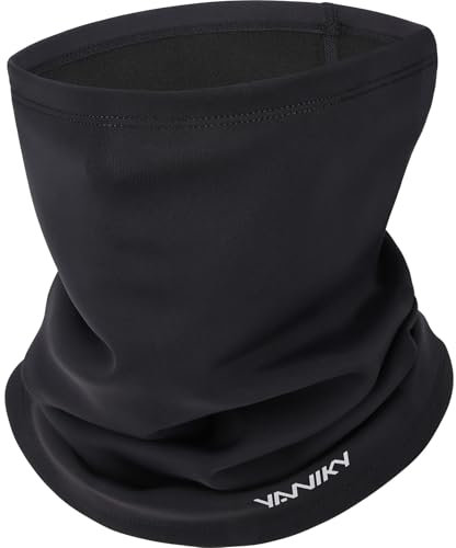 YANIKY Loopschal Multifunktionstuch Winddicht Schlauchschal Neckwarmer Herren Ski Gesichtsschutz Halstuch Thermal Fleece Sportschal Halswärmer für Skifahren Fahrrad Jogging (Schwarz)