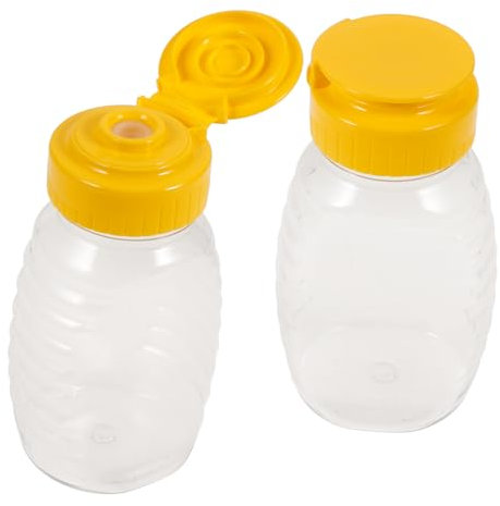 BESPORTBLE Bottiglie Di Spremere Per Condimenti 2 Pezzi Bottiglia Di Miele Di Plastica Riutilizzabile Per Salsa Di Pomodoro Condimento Sciroppo 10.2X5.2X4 Cm