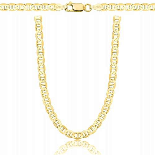 AMAR OPRAVA Gold Collana donna/uomo 925/585, originale intrecciata, collana d'oro - collana, catena placcata oro 585 - catena reale oro, gioielli oro catena a maglie, 50 cm, Argento sterling