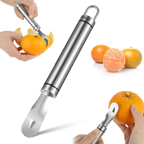 AHQiZFX Zitronen Zester Schäler,Edelstahl Orangen-Zitrusschäler,Zitronenschaber,Zestenschneider Reibe,Zitrusfrüchte Zester,Küchenschäler Werkzeug,Handheld Obst Orangenschäler,für Zitrusfrüchte