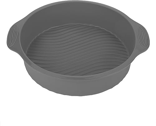 VIFERR Stampo per Torta da 9 Pollici Stampo per Torta in Silicone Teglia in Silicone Antiaderente Forma Rotonda con Doppio Manico per Forno Cucina Domestica (Grigio)