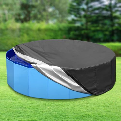 Tufmunb 87 inch Round Dog Pool Cover for Foldable Dog Pool/Kiddie Pool