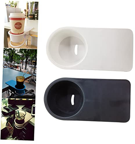 TOPBATHY 2pezzi Portabicchieri Clip Da Scrivania Per Tazza Design Per Ufficio e Bianco e Nero Salva Per Bevande e Materiale Da Scrittura