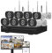 NIVIAN Kit Camaras de Vigilancia Profesional WiFi SuperHD con 8 Cámaras IP y Grabador 16CH - para Casas y Negocios - Visión Nocturna, Detección Humana IA, Audio Bidireccional, Fácil Instalación