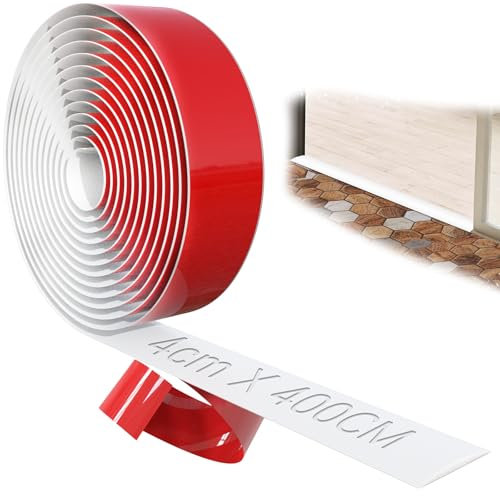 TXXATX 400 cm x 4 cm Transition Profile Self-Adhesive Transition Strip Floor White Transition Strip Self-Adhesive Vinyl Transition Rail Self-Adhesive Door Sill Strip for Tiles Laminate Floor Carpet