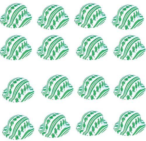 labreeze Lot de 16 chapeaux melon en plastique motif trèfle – Ultimate St Patrick's Day Party Pack pour grands groupes et événements