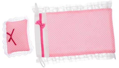 Generic 1 Set Miniature Doll Bedding Set with Bed Sheet Pillow Soft Cloth Accessories for Dollhouse Bedroom Decor Reliable for Charming Play Experience for Personalization