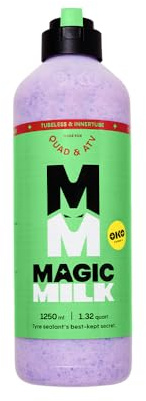 Magic Milk Quad & ATV Tyre Sealant 1250ml – With Innovative Cap for Easy Application – Seals 7mm Punctures in 4x4, SxS, ATV and Quad Tyres – CO2 Cartridge Compatible
