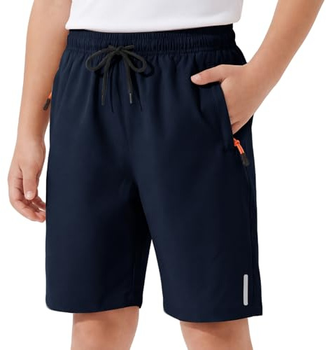 Hoseay Shorts Garçons Séchage Rapide Short de Sport Enfants 9-10 Ans, Bleu