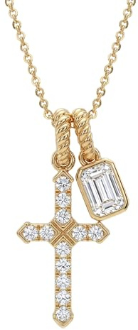 JUDAILY Gold Cross Necklace for Women: 14K Gold Plated Dainty Cross Pendant Non-Tarnish Necklace, Faith Crucifix Chain Jewelry, Elegant Religious Gifts