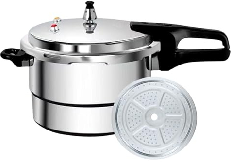 Pentola a pressione, con griglia per cottura a vapore, capacità 7 l, pentola a induzione, pentola da cucina istantanea da 7 l, materiale in acciaio, per stufare zuppa di pesce e riso