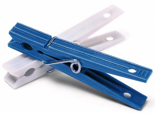 Whitmor Plastic Clothespins Set of 50, S/50, White and Blue - 6171-919