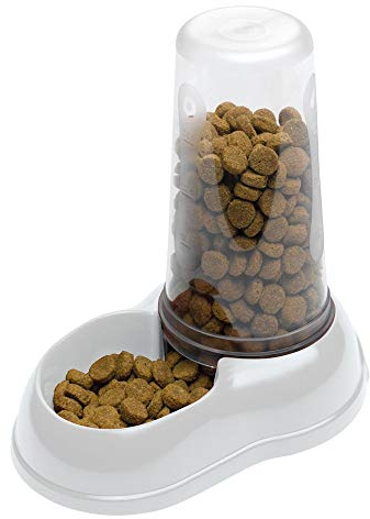 Ferplast Futter- oder Wasserspender für Hunde und Katzen AZIMUT 1500 Futtertrog 1,5 Liter Wasser, Rutschfester Boden, 16,5 x 25 x h 24,5 cm Weiß