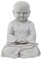 Garten Deko Figur Shaolin Mönch Buddha Meditieren Stein Effekt in Grau - 42cm Hoch
