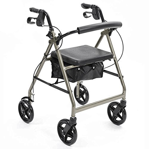NRS Healthcare a-Series 4-Wheel Rollator, Girello, Argento