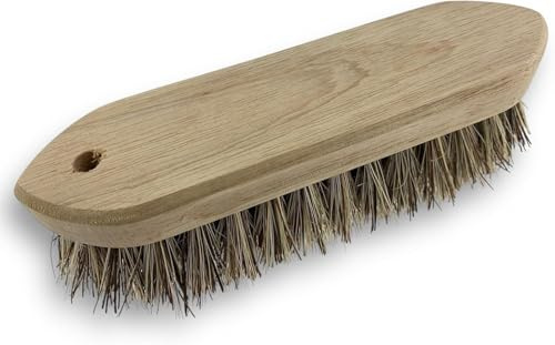 Lot de 3 brosses à crinière et queue en chiendent naturel | Monture bois de hêtre non vernis | Brossage, toilettage, pansage, démêlage | Cheval, âne, poney | Kibros 3LOT1220