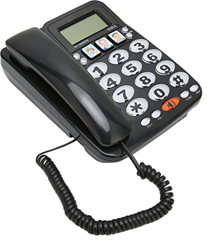 Schnurgebundenes Telefon, Festnetztelefon mit Großen Tasten für Senioren, One-Touch- für Sehbehinderte Kinder, Senioren, Dual-Port-Nebenstellentelefon für Home Hotel