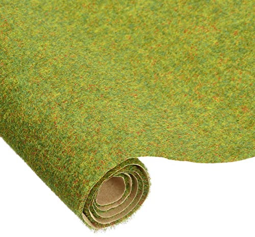 sourcing map Artificial Model Grass Mat 13.8 x 19.7(35cm x 50cm) Lawn Green Small Realistic Model Fake Turf for Garden Lawn Decoration Model