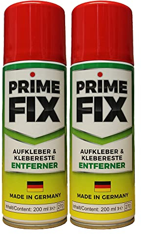 Lot de 2 dissolvants d'étiquettes, autocollants et résidus de colle Prime FIX, 200 ml