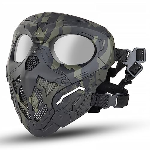 Yzpacc Airsoft Vollgesichtsmaske für Paintball Radfahren Motorrad Reiten Schutz Gesichtsmaske Halloween Party Kostüm Gruselige Halloween Maske